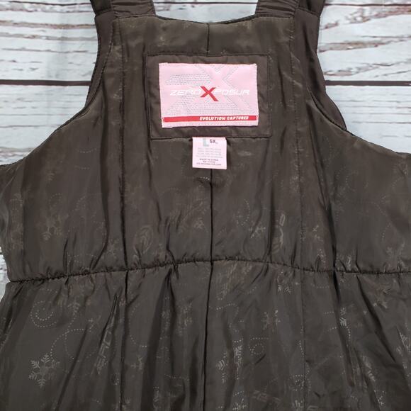 Zero Exposure Girls Brown Snow Ski Bib Overall Pants Size L 6X - Picture 12 of 16